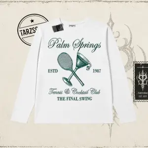 Kadın Palm Springs Biskilet Yaka  Long Sleeve Beyaz