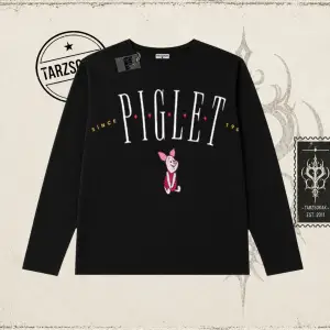 Kadın Piglet Since 1966 Biskilet Yaka  Long Sleeve Beyaz
