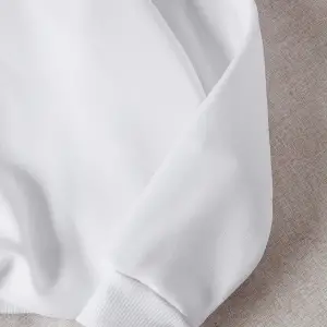 Kadın Positive Renkli Oversize Bisiklet Yaka Pamuklu Sweatshirt Beyaz