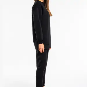 Kadın Siyah Bisiklet Yaka 2 Iplik Polarlı Eşofman Takımı Cy84203