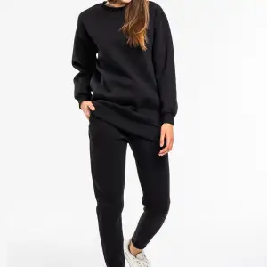 Kadın Siyah Bisiklet Yaka 2 Iplik Polarlı Eşofman Takımı Cy84203