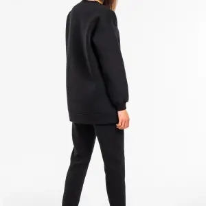 Kadın Siyah Bisiklet Yaka 2 Iplik Polarlı Eşofman Takımı Cy84203