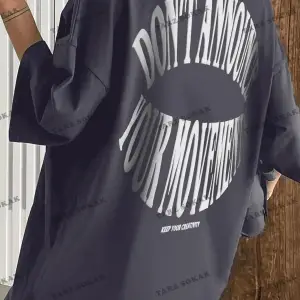 Kadın Siyah Dont Baskılı Oversize