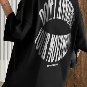 Kadın Siyah Dont Baskılı Oversize T-shirt