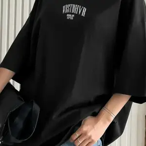 Kadın Siyah Dont Baskılı Oversize T-shirt