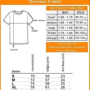 Kadın Siyah Earth Baskılı Bisiklet Yaka Oversize Pamuklu T-shirt