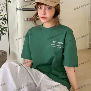 Kadın Siyah Exploration Baskılı Oversize