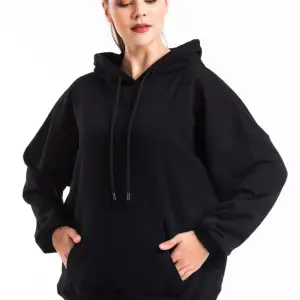 Kadın Siyah Kapüşonlu Sweatshirt Cy84194