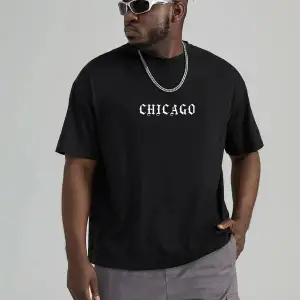 Kadın Siyah Oversize %100 Pamuk Chicago