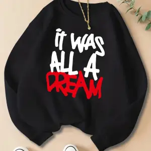 Kadınlar rahat rahat kazak oldu bir rüya baskılar kazak moda sıcak giyim gevşek Crewneck pola