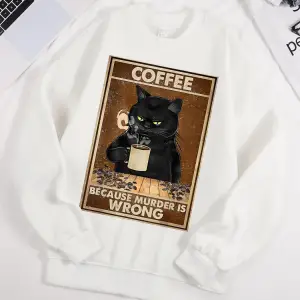 Kahve Çünkü Cinayet Yanlış Baskılı Erkek Kazak Sokak Kürk Astar Kazaklar Polar Sonbahar Erkek