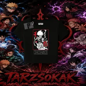 Kakashi Hatake Naruto Anime Karakteri Kadın Baby Tee Beyaz
