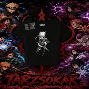 Kakashi Hatake Naruto Anime Karakteri Kadın Baby Tee Beyaz