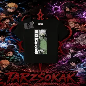 Kakashi Hatake Naruto Anime Karakteri Kadın Baby Tee Beyaz