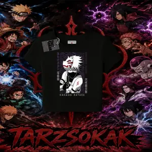 Kakashi Hatake Naruto Anime Karakteri Kadın Baby Tee Beyaz