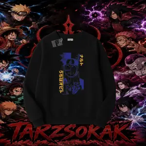 Kakashi Hatake Naruto Anime Karakteri Oversize Unisex Bisiklet Yaka Sweatshirt Beyaz