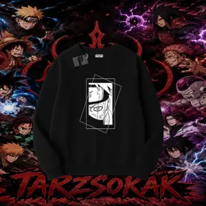 Kakashi Hatake Naruto Anime Karakteri Oversize Unisex Bisiklet Yaka Sweatshirt Beyaz
