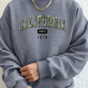 Kaliforniya 1978den Beri Baskılı Erkek Sweatshirt Kışlık Bol Kapüşonlu Spor Bisiklet Yaka Po