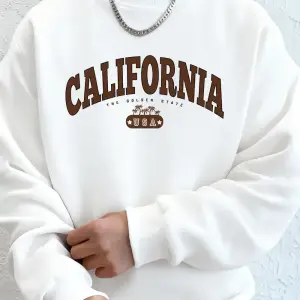 Kaliforniya ABD Baskı Erkek Tişörtü Kış Polar Sıcak Kapüşonlular Kore Büyük Boy Bisiklet Yaka