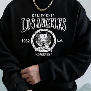 Kaliforniya Los Angeles 1982 Retro Baskı Unisex Sonbahar Bol Tişörtler Sokak Koşu Kapüşonlu Ü