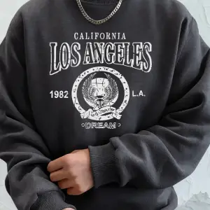 Kaliforniya Los Angeles 1982 Retro Baskı Unisex Sonbahar Bol Tişörtler Sokak Koşu Kapüşonlu Ü