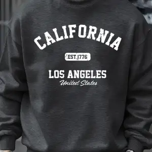 Kaliforniya Los Angeles Baskılı Sweatshirt Erkek Sokak Modası Spor Tişörtü Sonbahar Büyük Bed