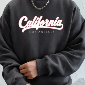 Kaliforniya Los Angeles Mektup Baskı Erkekler Tişörtü Kış Polar Sıcak Kapüşonlular Kore Gevşe
