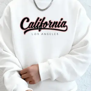 Kaliforniya Los Angeles Mektup Baskı Erkekler Tişörtü Kış Polar Sıcak Kapüşonlular Kore Gevşe