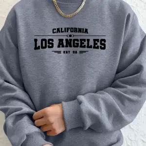 Kaliforniya Los Angeles Sanatsal Harf Desenli Erkek Sonbahar Günlük Kapüşonlu Üst Moda Sıcak