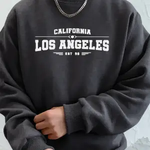 Kaliforniya Los Angeles Sanatsal Harf Desenli Erkek Sonbahar Günlük Kapüşonlu Üst Moda Sıcak