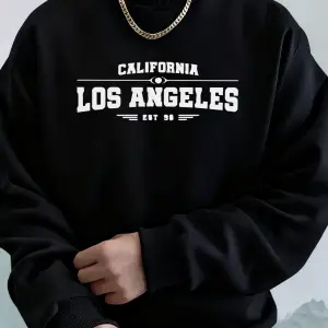 Kaliforniya Los Angeles Sanatsal Harf Desenli Erkek Sonbahar Günlük Kapüşonlu Üst Moda Sıcak