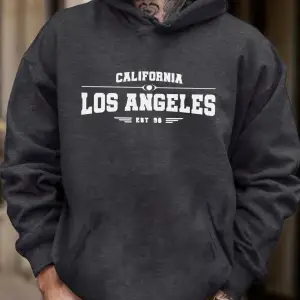 Kaliforniya Los Angeles Sanatsal Mektup Baskı Erkekler Sonbahar Polar Yumuşak Eşofman Moda Ra