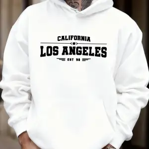 Kaliforniya Los Angeles Sanatsal Mektup Baskı Erkekler Sonbahar Polar Yumuşak Eşofman Moda Ra