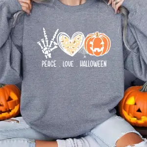 Kalp Kabak Fener Örümcek Web Baskılar Cadılar Bayramı Kazak Kadın Kış Polar Hoodie Crewneck G