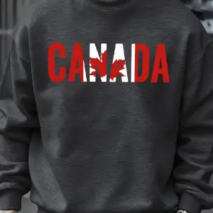 Kanada Akçaağaç Yaprağı Tasarım Kazak Erkek Polar Sıcak Spor Giyim Bisiklet Yaka Rahat Kazakl