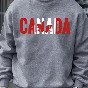 Kanada Akçaağaç Yaprağı Tasarım Kazak Erkek Polar Sıcak Spor Giyim Bisiklet Yaka Rahat Kazakl