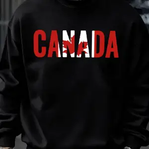 Kanada Akçaağaç Yaprağı Tasarım Kazak Erkek Polar Sıcak Spor Giyim Bisiklet Yaka Rahat Kazakl