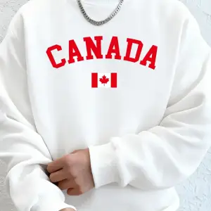 Kanada Baskılı Bayraklı Erkek Kapüşonlu Üstleri Sonbahar Bol Sweatshirt Hip Hop Yuvarlak Yaka