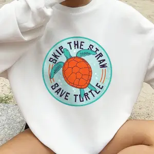 Kaplumbağa Baskı Tişörtü Kadın Sonbahar Kış Polar Sıcak Hoodies O-Boyun Gevşek Kazak Temeller