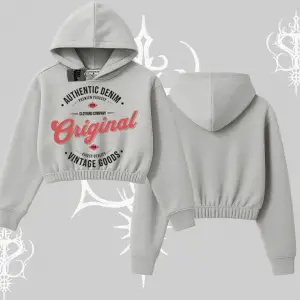 Kapşonlu Crop Sweatshirt Authentic Denim Original