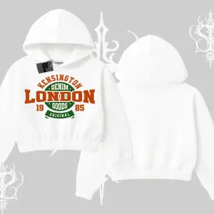 Kapşonlu Crop Sweatshirt London Denim 1985