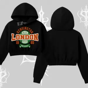 Kapşonlu Crop Sweatshirt London Denim 1985