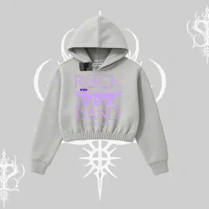 Kapşonlu Crop Sweatshirt Rock Band Street Noise Culture