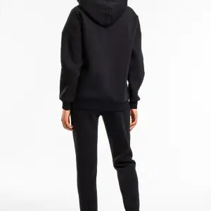 Kapşonlu Kadın Siyah Renkli 2 Iplik Polarlı Eşofman Takımı Cy84201