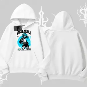 Kapşonlu Sweatshirt Anime Cyberpunk Kız Baskılı