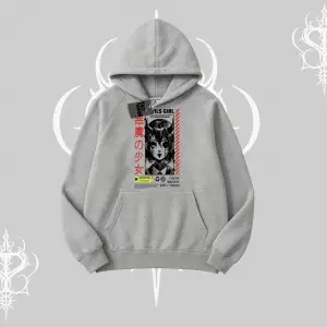 Kapşonlu Sweatshirt Anime Devils Girl Japanese Style Baskılı
