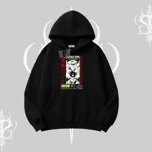 Kapşonlu Sweatshirt Anime Devils Girl Japanese Style Baskılı