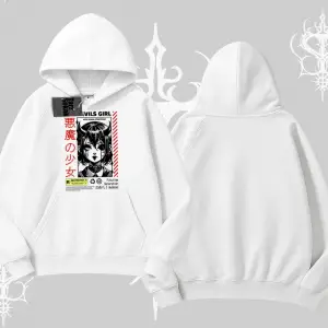 Kapşonlu Sweatshirt Anime Devils Girl Japanese Style Baskılı