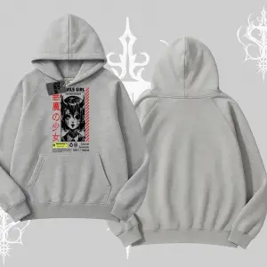 Kapşonlu Sweatshirt Anime Devils Girl Japanese Style Baskılı