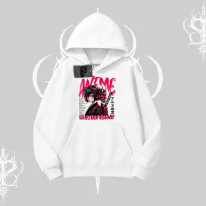Kapşonlu Sweatshirt Anime Girlfriend Kırmızı